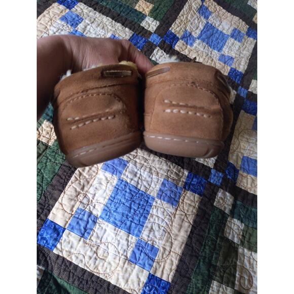 L.L.Bean Wicked Good Moccasin Slippers Men's Sz 8 Genuine Shearling Fur Suede - Picture 11 of 13